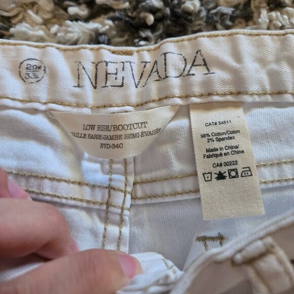 Nevada Brand Low Rise White Denim Bootcut Jeans - 29W x 33L (EUC) - Picture 5 of 5